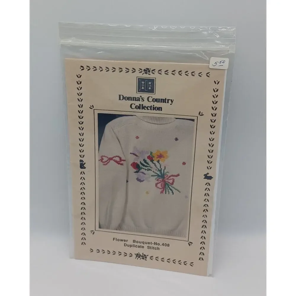 Donna's Country Collection Flower Bouquet No 408 Duplicate Stitch Vintage